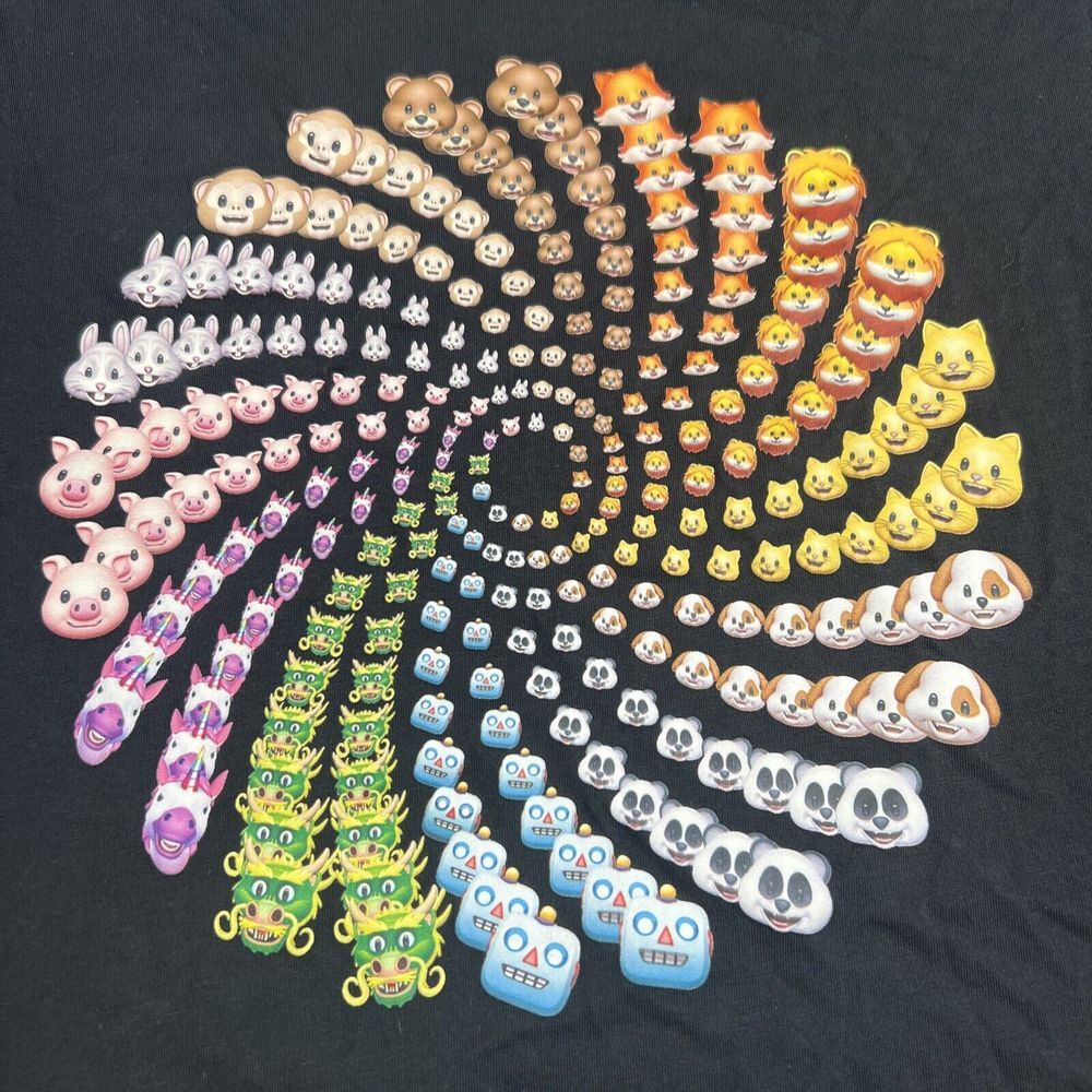 Apple HQ Animoji Kaleidoscope Animal Emoji‎ Icon Face T-Shirt Black Unisex 2XL